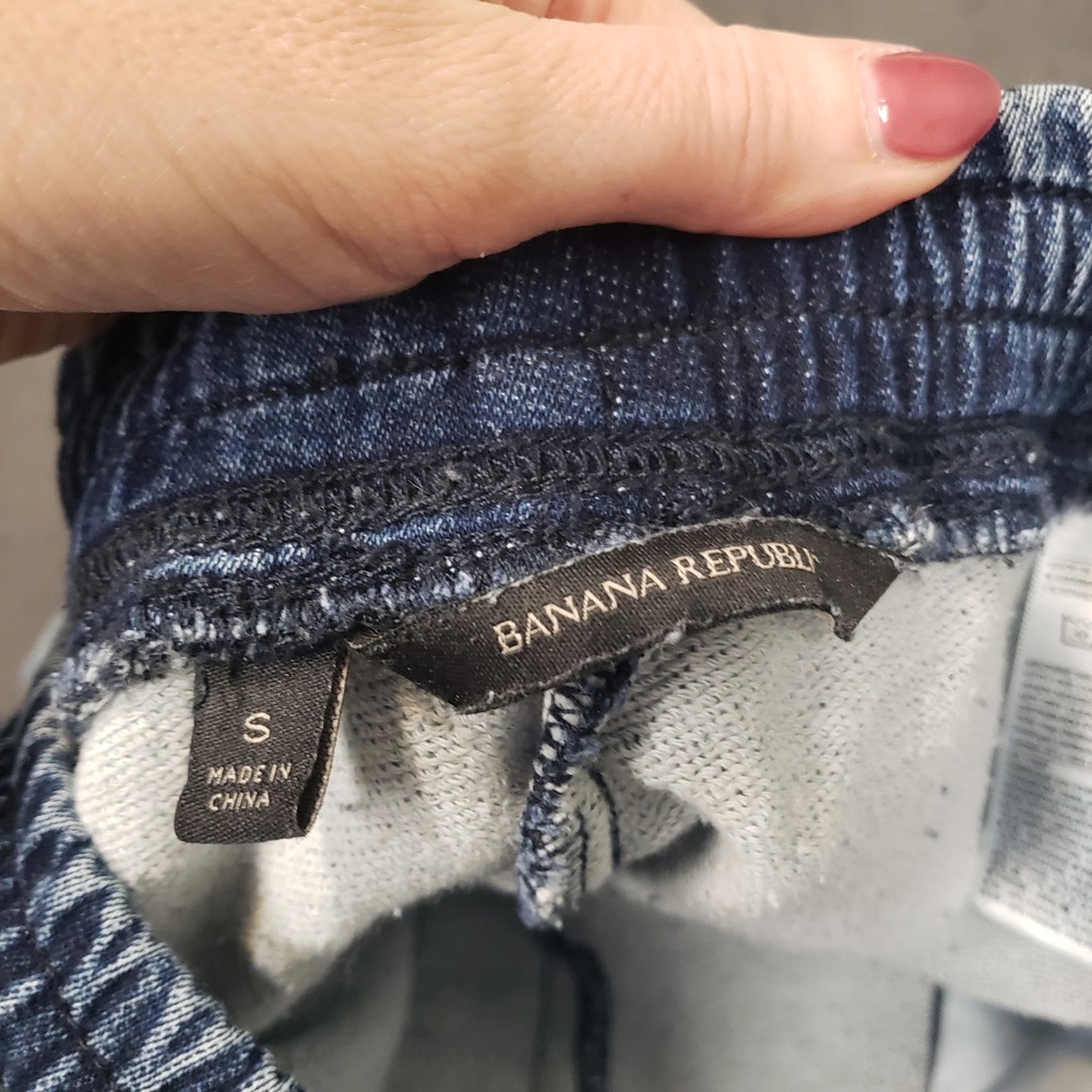 Banana Republic Joggers Mens S Blue‎ Acid Wash Elastic Waist Drawstring - Picture 4 of 9
